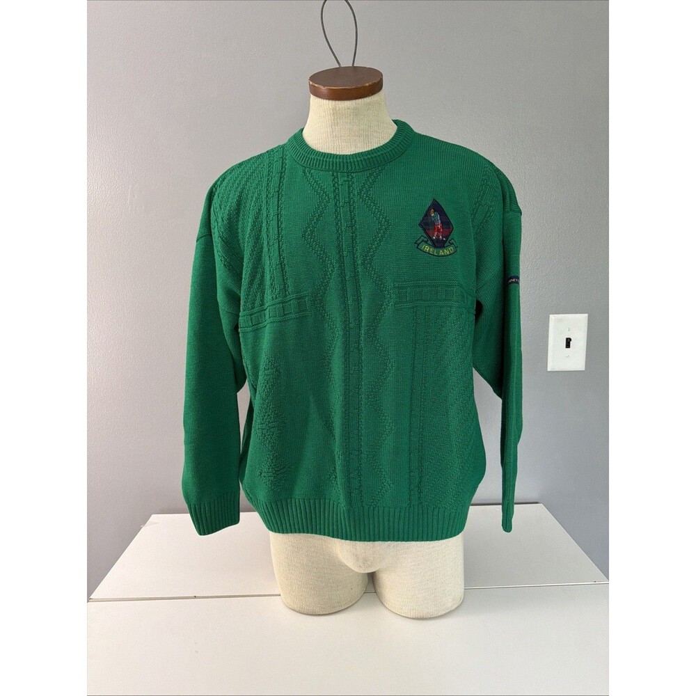 Vintage 90s Golf Sweater Mens Sz M Ireland Blarney Castle Designs Knit Pullover